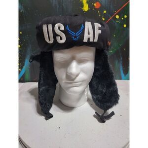 Dakota Dan USAF Winter Hat Ear Flaps Faux Fur One Size Fits‎ NWT #H59